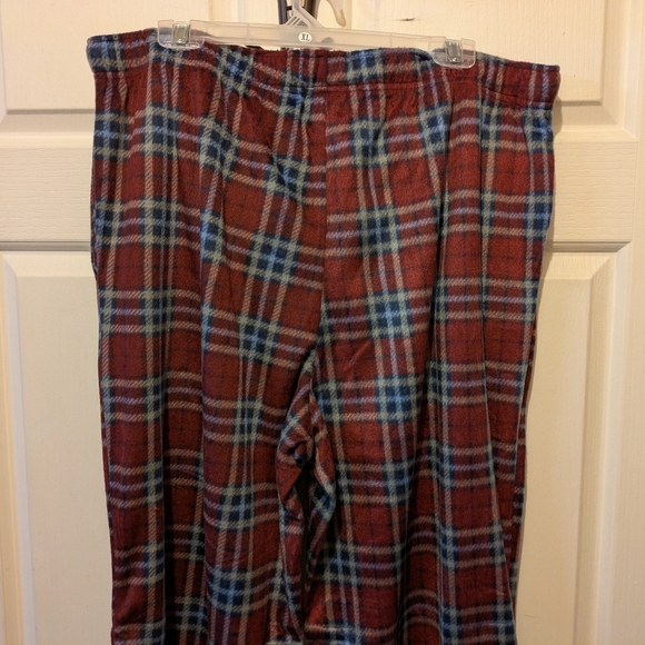 St John's Bay Burgundy Plaid Men's Pajama Pants Soft Fleece Size Large New! - Picture 8 of 13